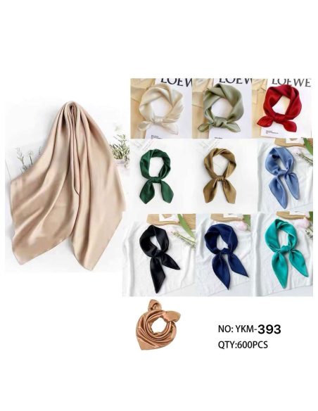 Lenço pequeno liso com efeito de seda