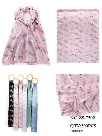 Pañuelo estampado perros efecto seda 2