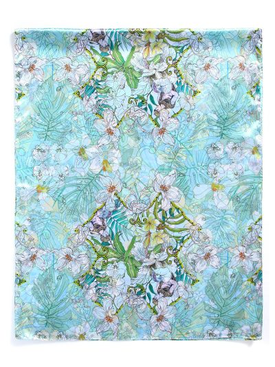 Lenço floral com efeito de seda