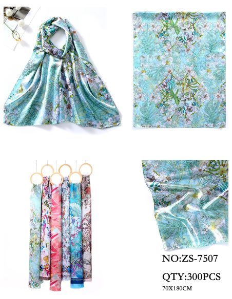 Lenço floral com efeito de seda