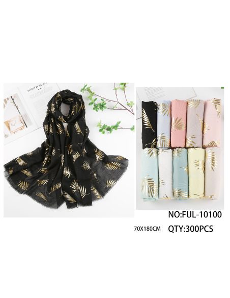 Lenço dourado em formato de folha de palmeira