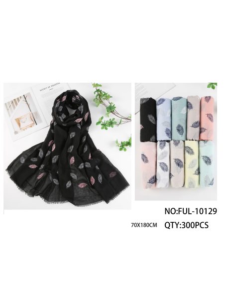 Fular estampado de plumas