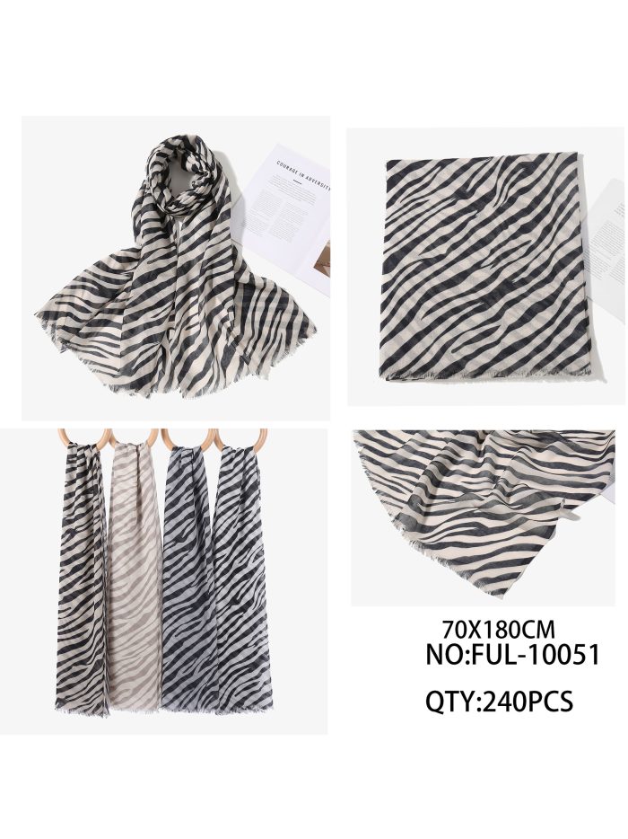 Fular estampado cebra