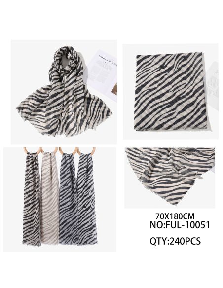 Fular estampado cebra