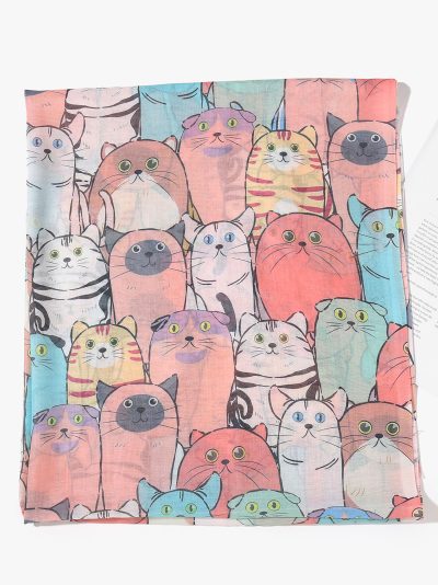 Fular estampado gatos pop