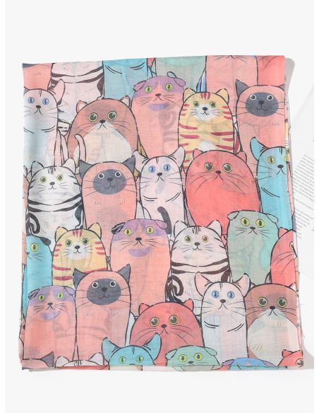 Fular estampado gatos pop