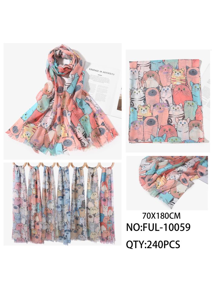 Fular estampado gatos pop