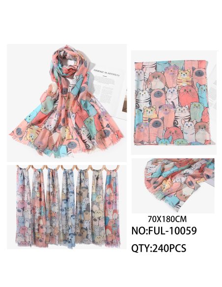 Fular estampado gatos pop