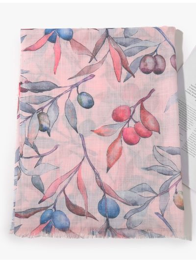 Lenço botânico de bagas e folhas