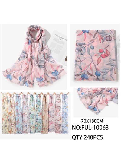 Lenço botânico de bagas e folhas 2