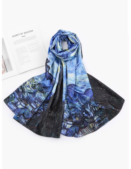 Fular estampado artístico efecto seda
