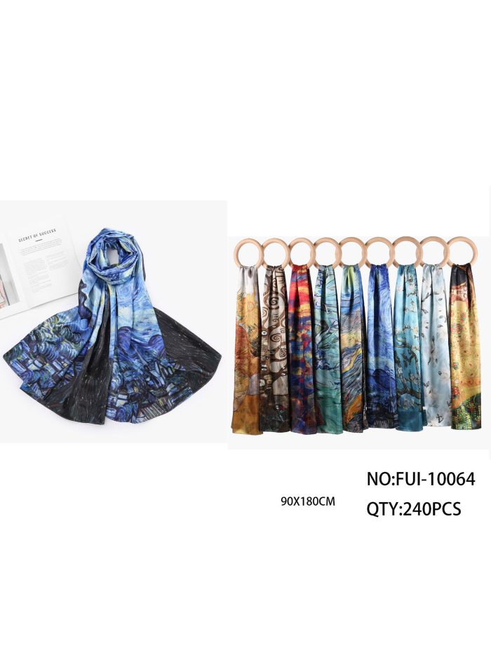 Fular estampado artístico efecto seda