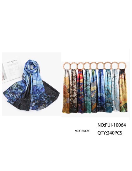 Fular estampado artístico efecto seda