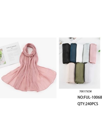 Fular liso plisado efecto seda 2