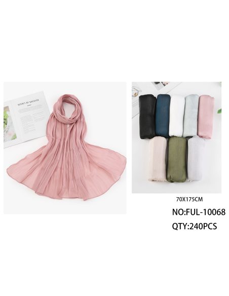 Fular liso plisado efecto seda