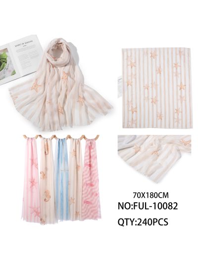 Fular rayas marineras estrellas de mar 2