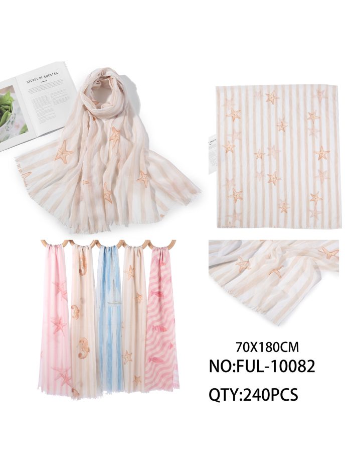 Fular rayas marineras estrellas de mar