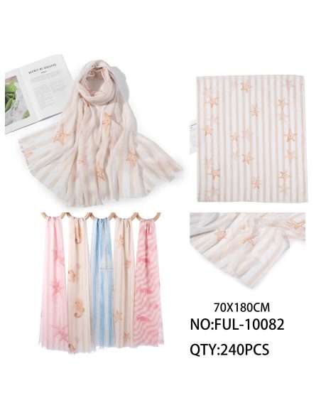 Fular rayas marineras estrellas de mar