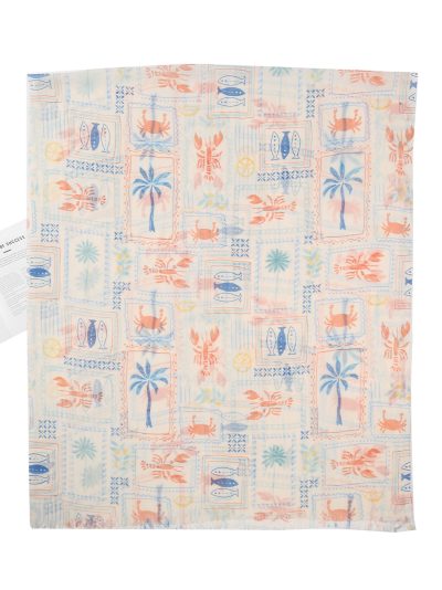 Fular estampado mediterráneo marino