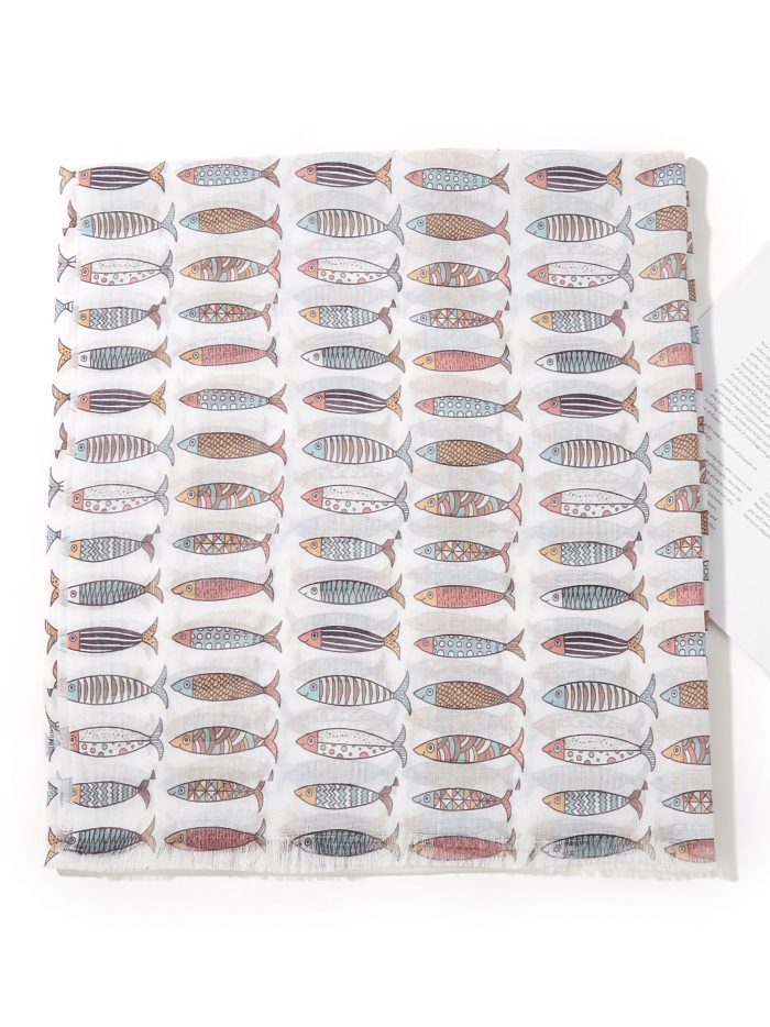 Fular estampado peces marinos