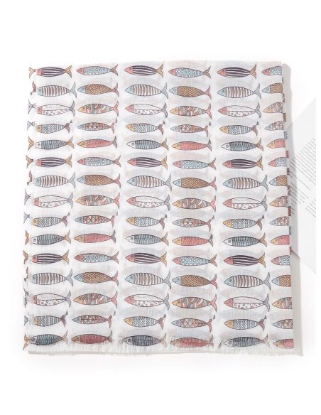 Fular estampado peces marinos