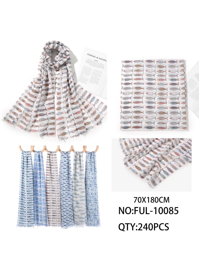 Fular estampado peces marinos