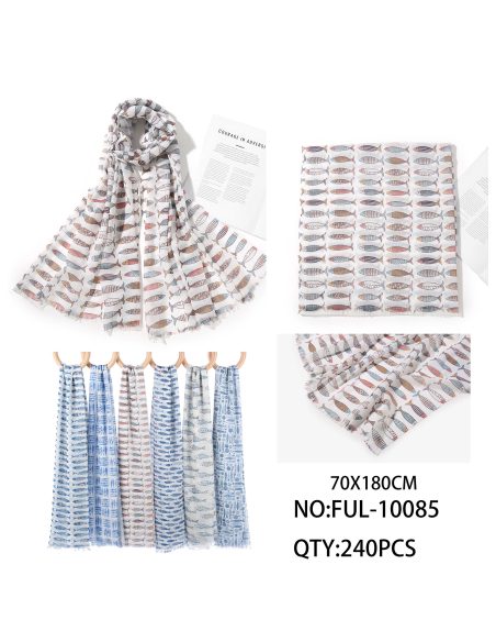 Fular estampado peces marinos