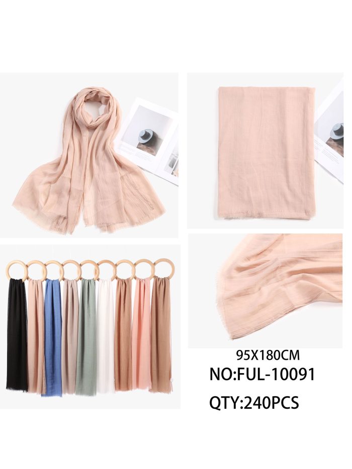 Fular liso extra ancho textura arrugada