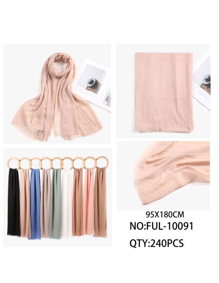 Fular liso extra ancho textura arrugada