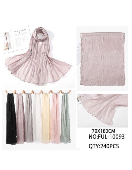 Fular plisado efecto seda strass