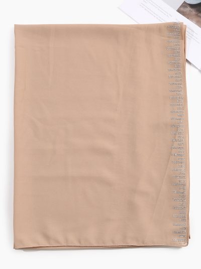 Fular efecto gasa borde strass