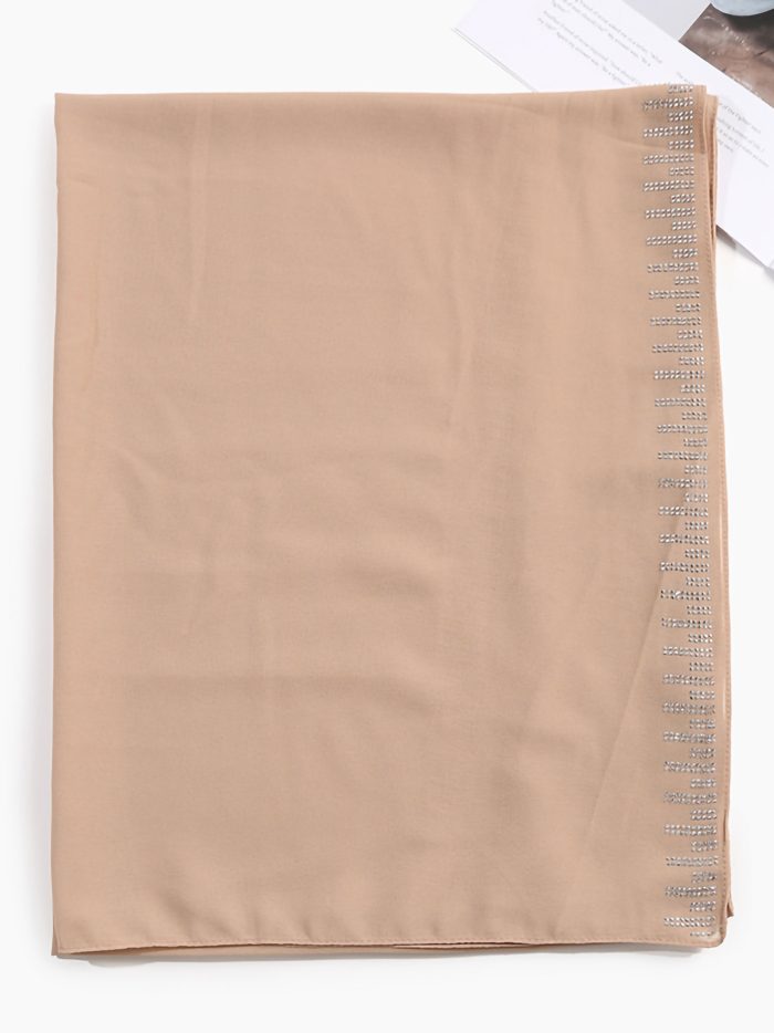 Fular efecto gasa borde strass