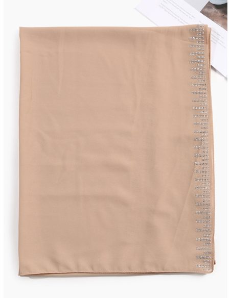 Fular efecto gasa borde strass