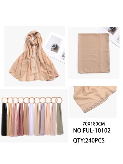 Fular efecto gasa borde strass 2