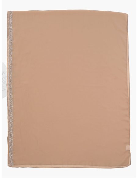 Lenço com efeito chiffon e detalhes em strass.