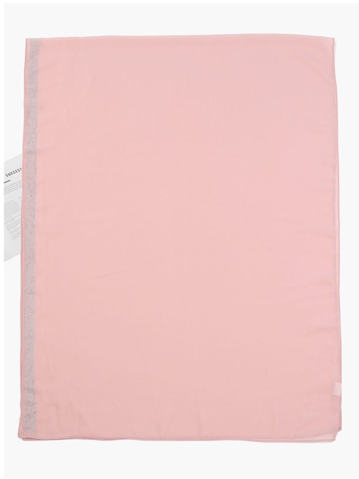 Lenço com efeito chiffon e detalhes em strass.