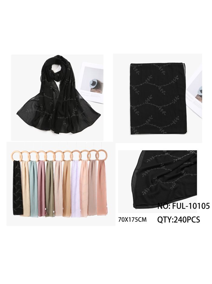 Fular efecto gasa strass ramas