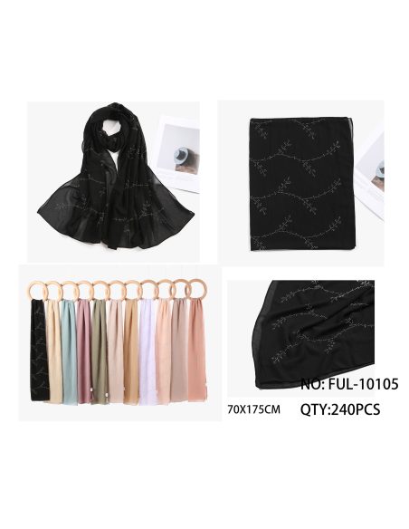 Fular efecto gasa strass ramas