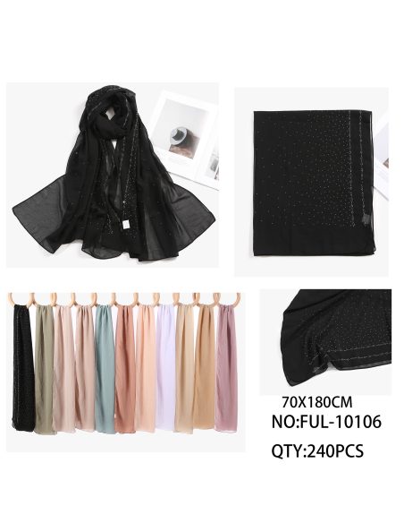 Fular efecto gasa strass degradado