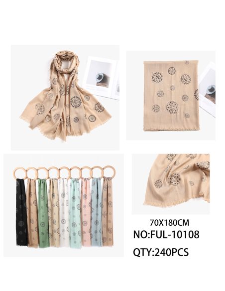 Fular estampado mandalas glitter