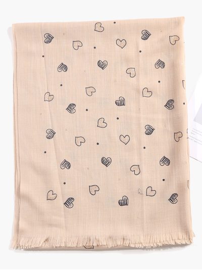 Fular estampado corazones glitter