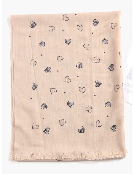 Lenço com estampa de corações brilhantes