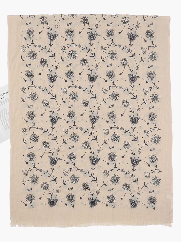 Fular estampado floral glitter