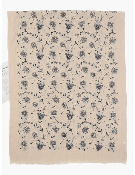 Fular estampado floral glitter