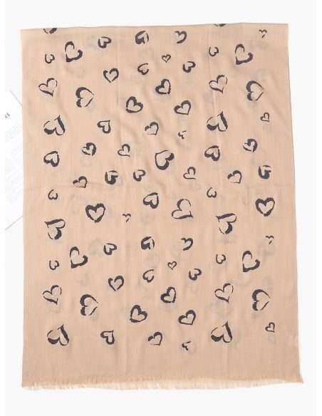 Lenço com estampa de corações brilhantes