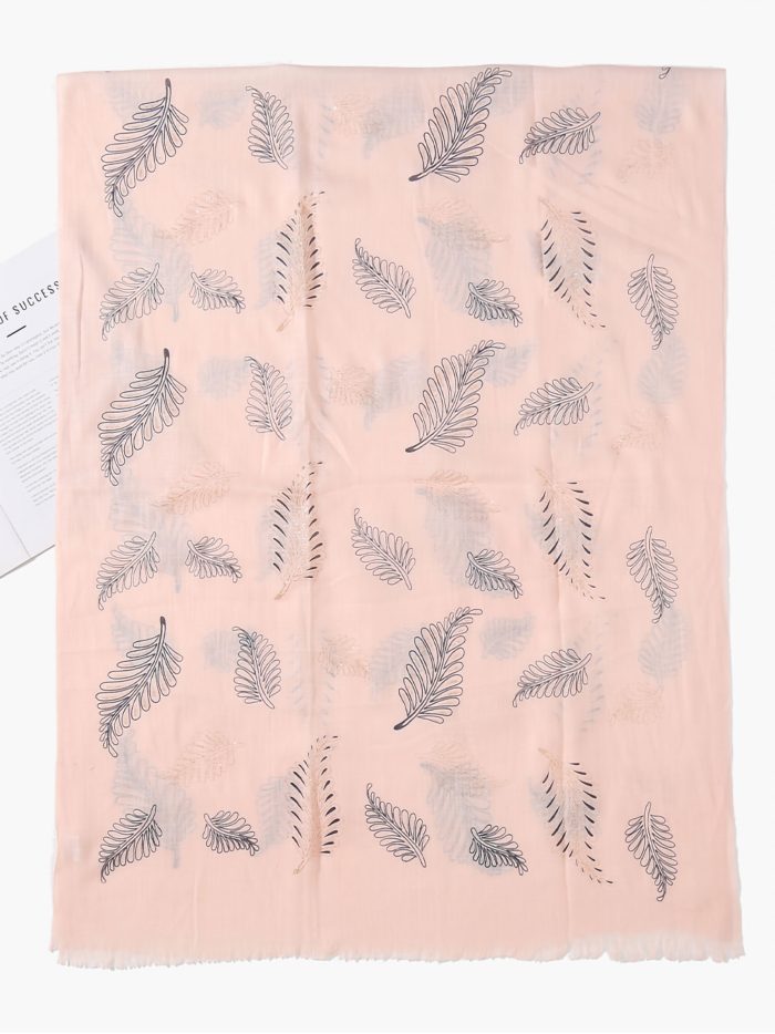 Fular estampado hojas glitter