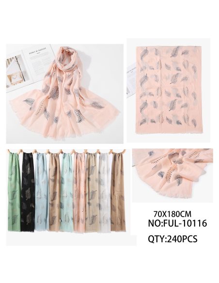 Fular estampado hojas glitter