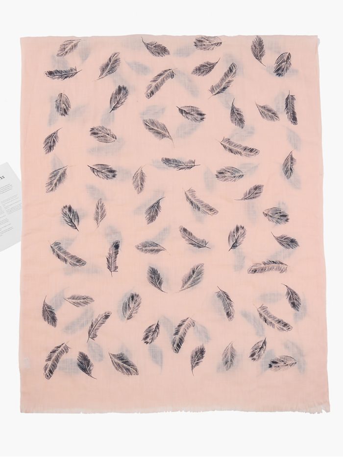 Fular estampado plumas glitter