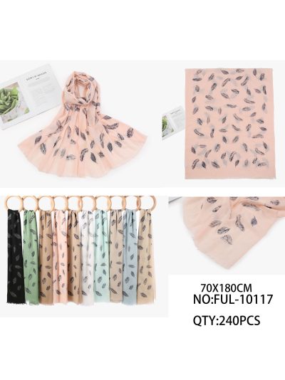 Fular estampado plumas glitter 2