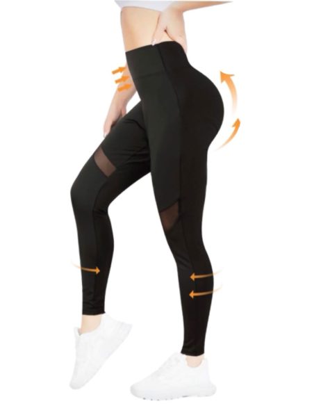 Legging deportivo tobillero con paneles de malla